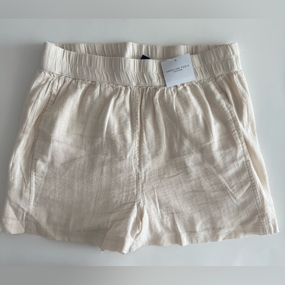 American Eagle Outfitters High Waist Cream Shorts